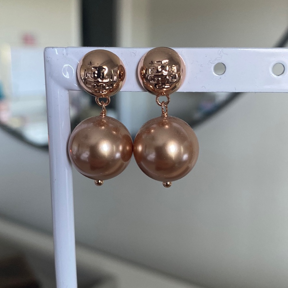 Tory Burch rose gold earrings